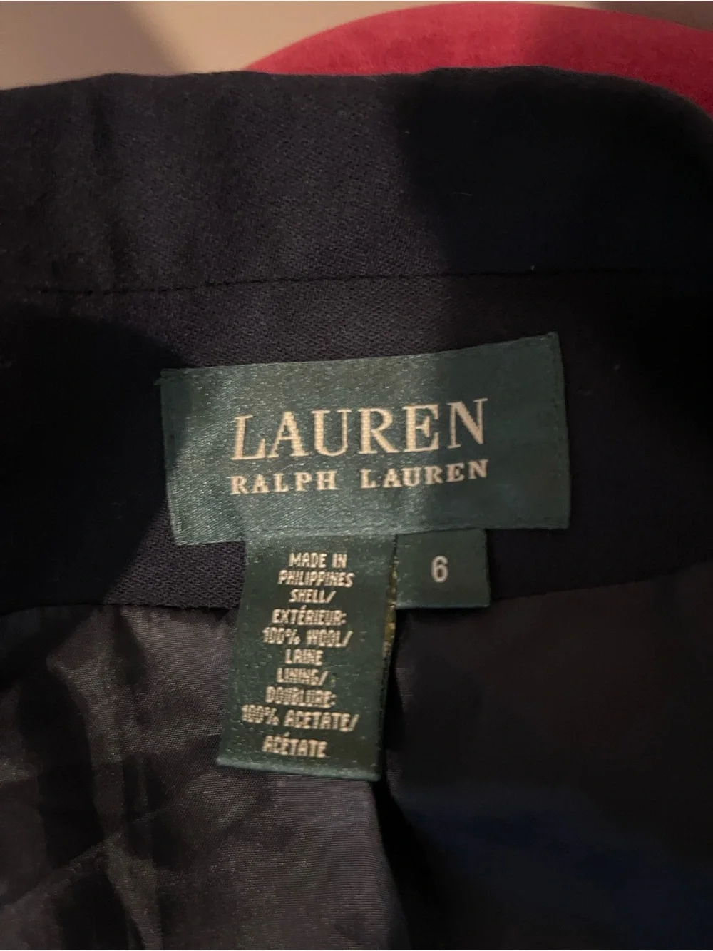Ralph Lauren Navy Blazer Single Breast with Embroidered Crest and Gold Buttons - Picture 3 of 3